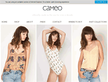 Tablet Screenshot of cameoclothingline.com